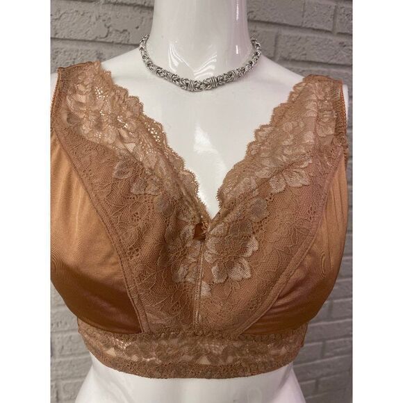 Rhonda Shear Tan / Brown Pin-Up Bralette Size XL NWT - Picture 2 of 11